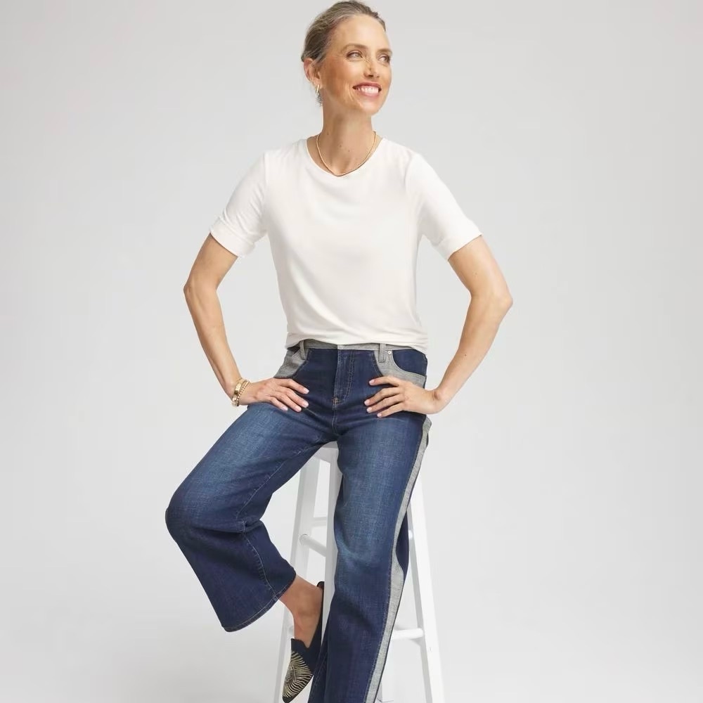 NWT Isaac Mizrahi White Pima Cotton Elbow Sleeve Top